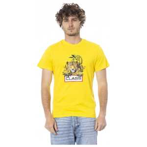 Cavalli Class Yellow Cotton Men T-Shirt
