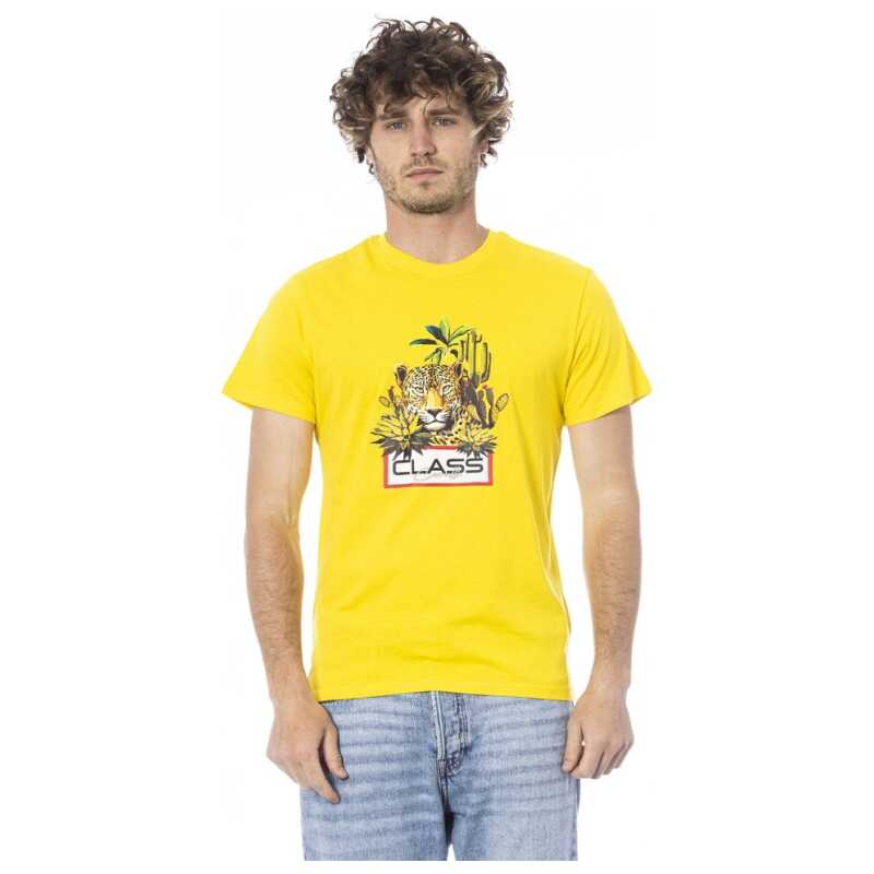 Cavalli Class Yellow Cotton Men T-Shirt, theFeinheit