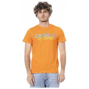Cavalli Class Orange Cotton Men T-Shirt