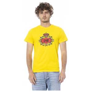 Cavalli Class Yellow Cotton Men T-Shirt
