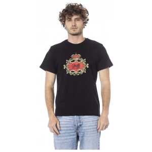 Cavalli Class Black Cotton Men T-Shirt