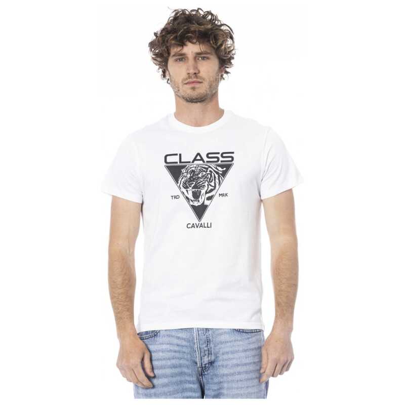 Cavalli Class White Cotton Men T-Shirt, theFeinheit