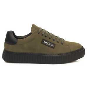 Cerruti 1881 Green Cowhide Men Sneaker