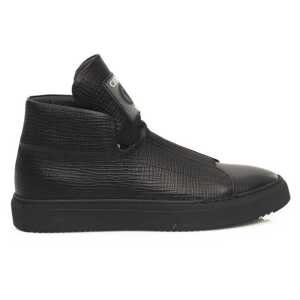 Cerruti 1881 Black Calfskin Men Sneaker
