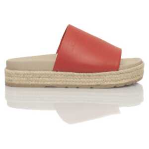 Cerruti 1881 Red Calfskin Women Sandal