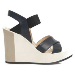 Cerruti 1881 Blue Calfskin Women Sandal