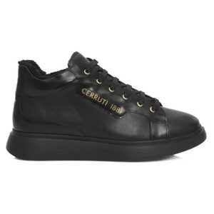 Cerruti 1881 Black Leather Women Sneaker