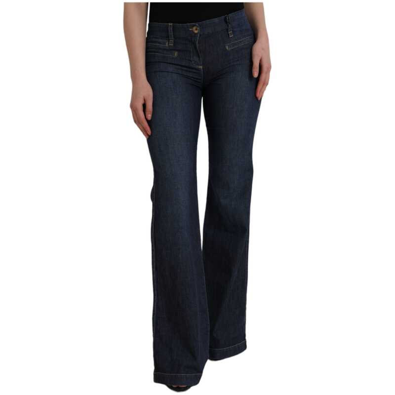 PLEIN SUD Dark Blue Cotton Bootcut Denim Jeans, theFeinheit