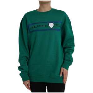 Philippe Model Green Cotton Logo Print Long Sleeves Pullover Sweater