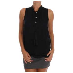 Versace Jeans Chic Sleeveless Black Shirt Blouse