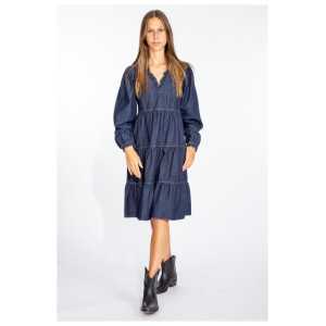 Love Moschino Elegant Dark Blue Denim Flare Dress