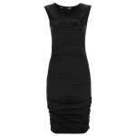 Love Moschino Chic Side-Curled Sleeveless Dress with Logo