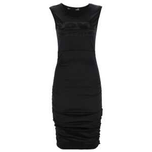 Love Moschino Chic Side-Curled Sleeveless Dress with Logo