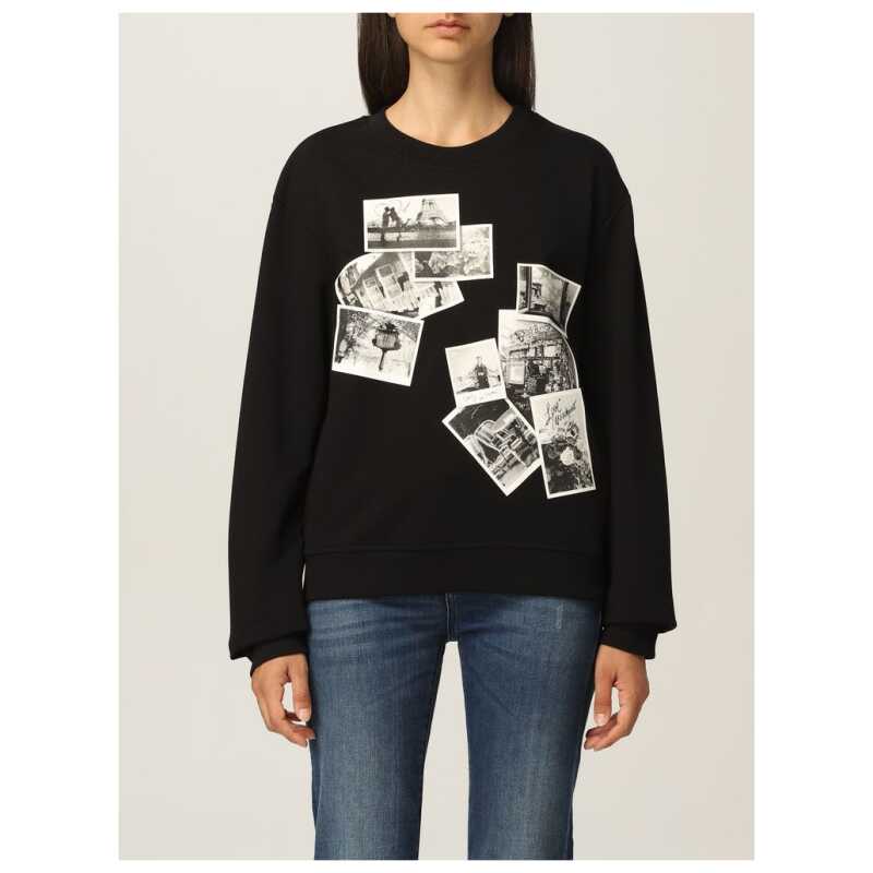 Love Moschino Chic Black Sweatshirt with Designer Emblem, theFeinheit