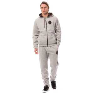 Billionaire Italian Couture Elegant Gray Cotton Sweatsuit Ensemble