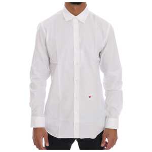 Moschino Elegant White Slim-Fit Cotton Shirt