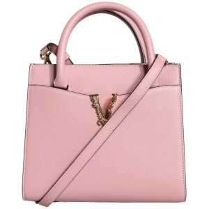 Versace Pink Small Top Handle Grainy Calf Leather Crossbody Bag