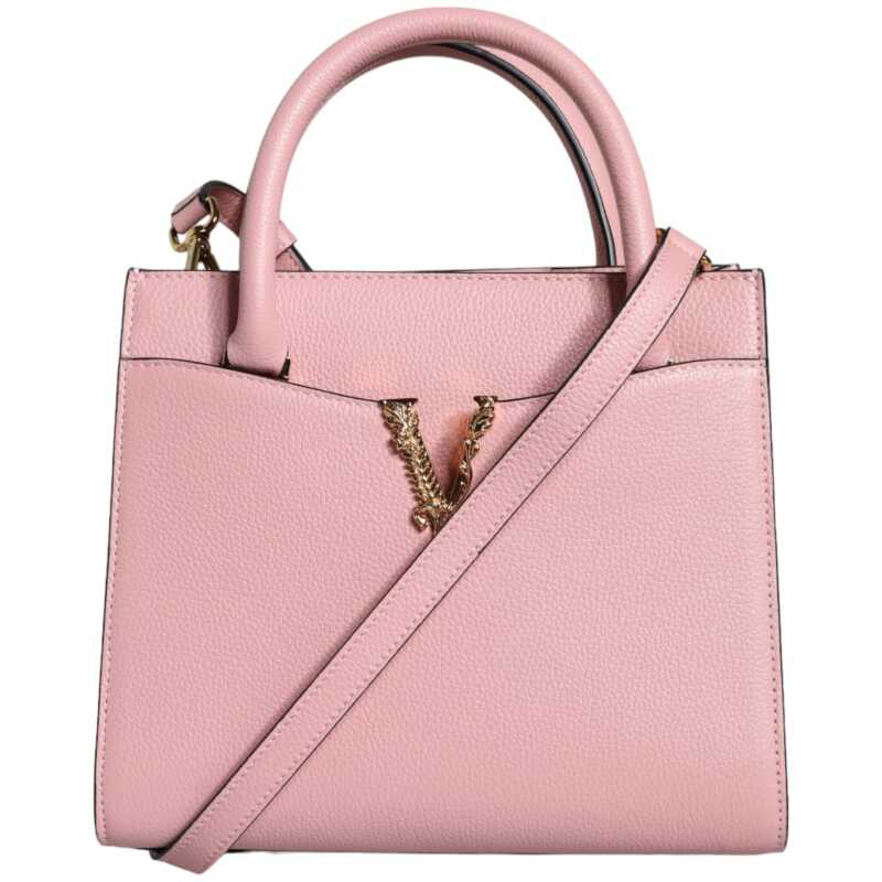Versace Pink Small Top Handle Grainy Calf Leather Crossbody Bag, theFeinheit