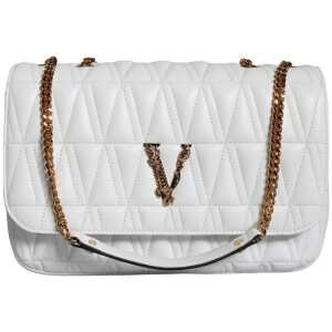 Versace White Mini Nappa Leather Crossbody Shoulder Bag