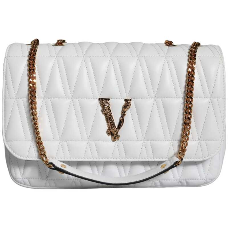 Versace White Mini Nappa Leather Crossbody Shoulder Bag, theFeinheit