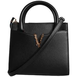 Versace Black Small Leather TopHandle Shoulder Crossbody Bag