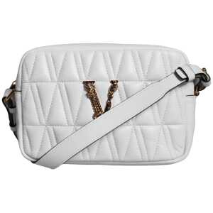 Versace White Quilted Nappa Leather Crossbody Shoulder Bag
