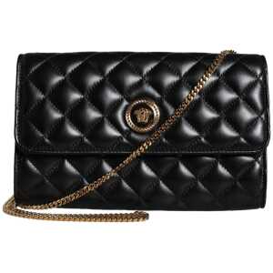 Versace Black Quilted Nappa Leather Crossbody Shoulder Bag