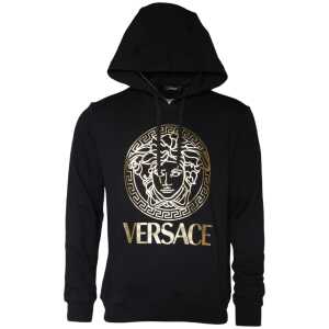 Versace Black Medusa Print Cotton HoodiePullover Sweatshirt Sweater