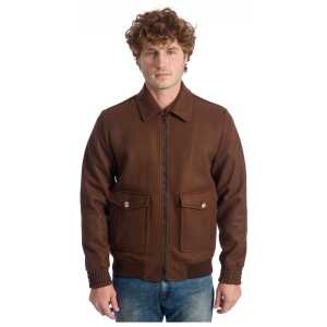 Roberto Pepe Luxury Brown Wool Men Jacket