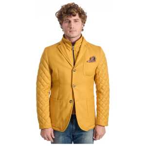 Roberto Pepe Luxury Yellow Wool Men Jacket