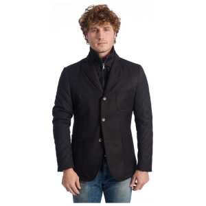 Roberto Pepe Luxury Black Wool Men Jacket
