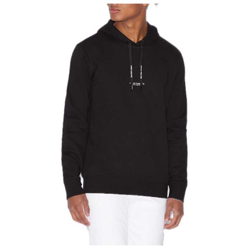 Armani Exchange Black Cotton Hoody, theFeinheit