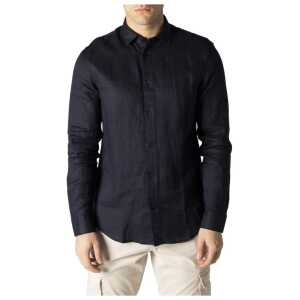 Armani Exchange Blue Linen Shirt