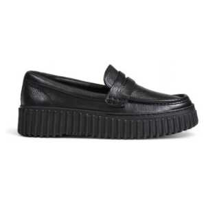 Clarks Black Leather Flat Shoe