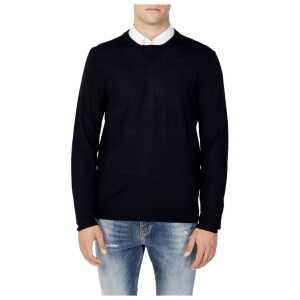 Armani Exchange Blue Wool T-Shirt