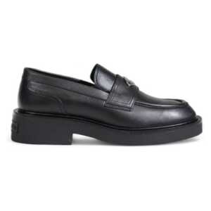 Tommy Hilfiger Black Leather Flat Shoe