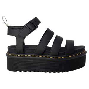 Dr. Martens Black Leather Flat Shoe