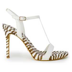 Guess White Leather Sandal