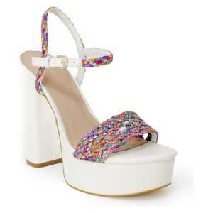 Guess White Polyester Sandal