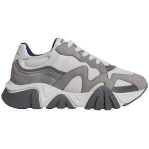 Versace Grey Leather Neoprene Chunky Low Top Squalo Sneakers Shoes