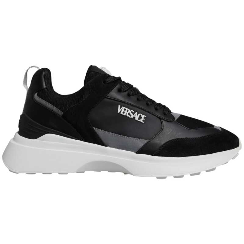 Versace Black Canvas Quad Fabric Medusa Low Top Sneaker Shoes, theFeinheit