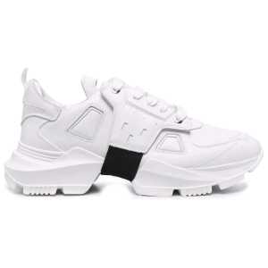 Les Hommes White Calfskin Men Sneaker
