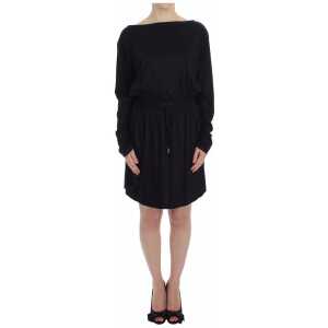 Versace Jeans Elegant Black Silk Blend Shift Dress