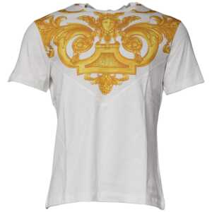 Versace White Medusa Print Cotton Crew Neck T-shirt