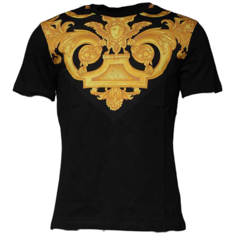 Versace Black Medusa Print Cotton Crew Neck T-shirt, theFeinheit