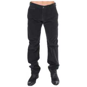 GF Ferre Elegant Black Cotton Corduroy Pants