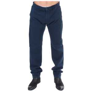 GF Ferre Elegant Blue Cotton Stretch Chinos