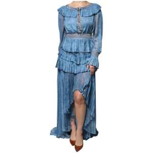Philosophy Blue Layered Long Sleeve Dress