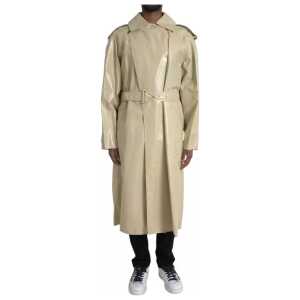 Bottega Veneta Beige Lambskin Leather Trench Coat Jacket
