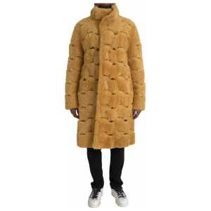 Bottega Veneta Yellow Wool Long Teddy Coat Jacket